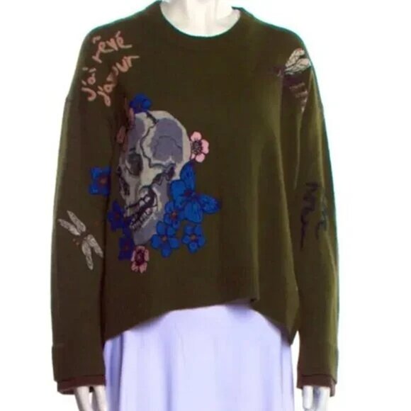 OVERSIZED ZADIG & VOLTAIRE CASHMERE SWEATER SIZE M NEW - Picture 7 of 11